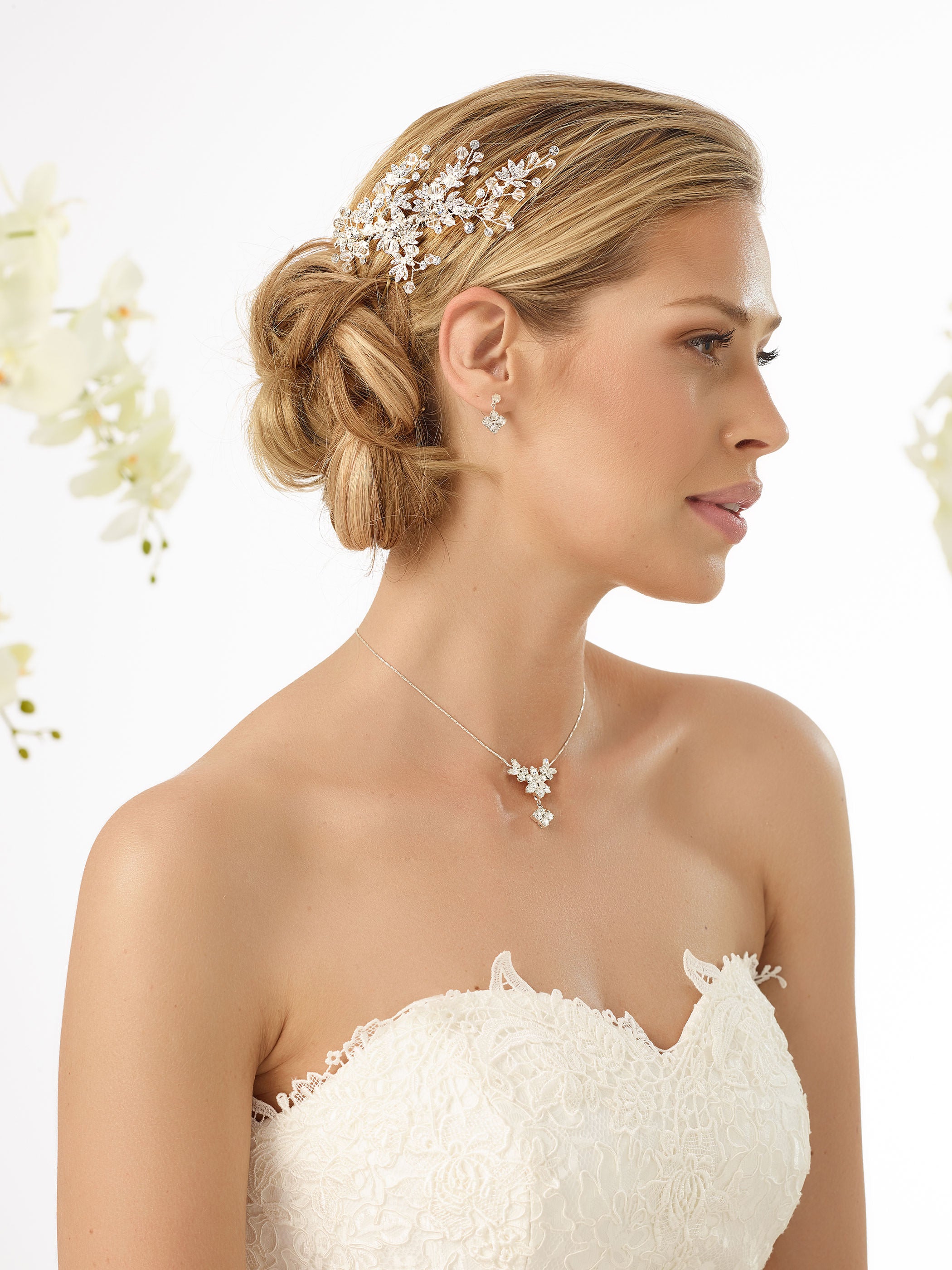 Hårpynt med rhinestones og krystaller - 0394