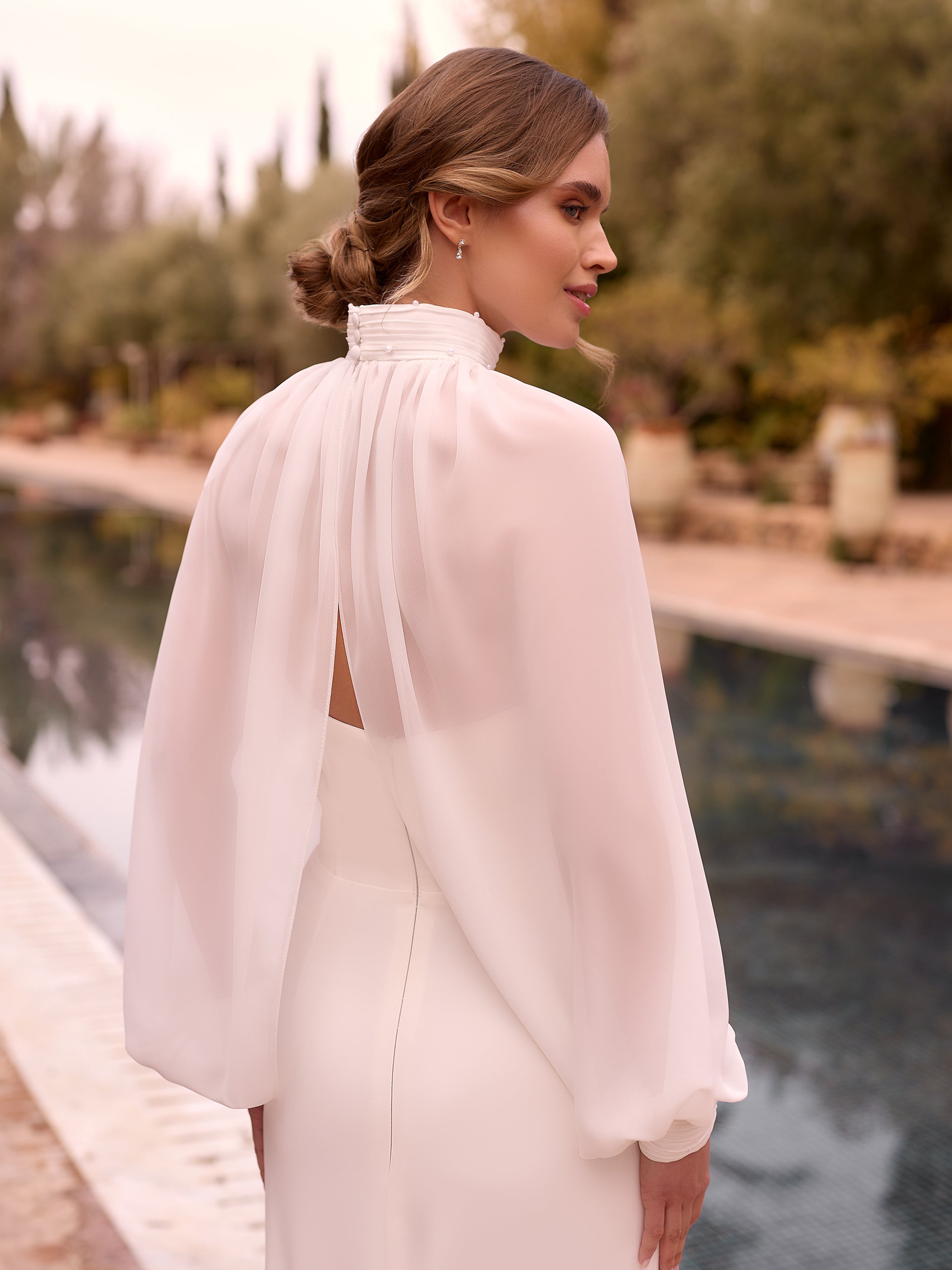 Brudetopp i chiffon - E491